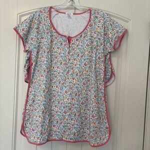 LAKE Pajamas Shorts Set Maternity Size Medium Floral Print